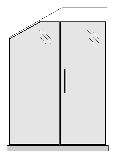 Bespoke alcove shower door with angled inline panel (1)