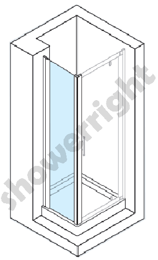 Custom shower screen for stub wall