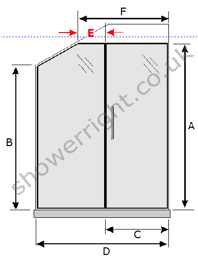 Key dimensions when designing a shower enclosure for a sloping ceiling.