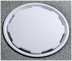 Round plastic wet room floor drain cover suitable for a vinyl floor covering
