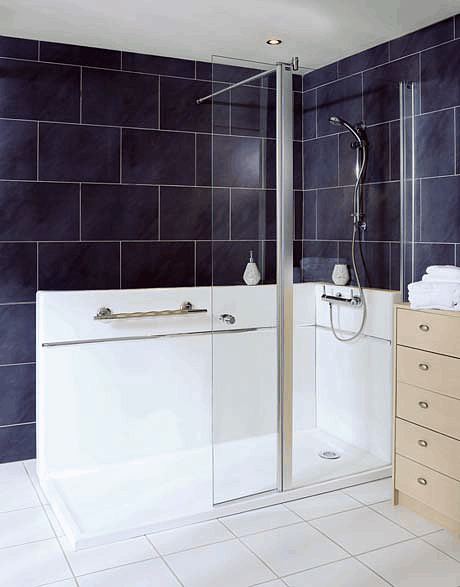 EASA Elegance L7 fixed shower panel with hinged flipper panel