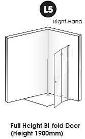 EASA L5 shower enclosure - full height glass hinged bi-fold shower door