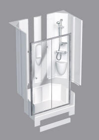 Exploded diagram of 1200 shower pod