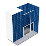 Alcove shower enclosures with half height screens and doors
