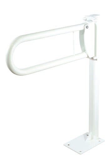 Floor Mounted Post to support any 'DR type' hinged WC support rail 