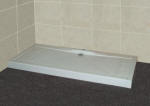 Mendip low level shower tray with above ground waste outlet