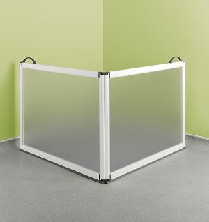 Two panel portable folding shower screen