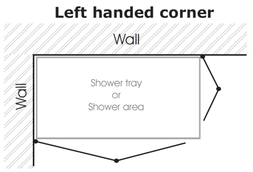 Illustration of a Left Hand shower enclosure