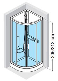900mm quadrant shower pod with open top