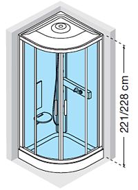 900mm hydro massage shower pod with dome roof