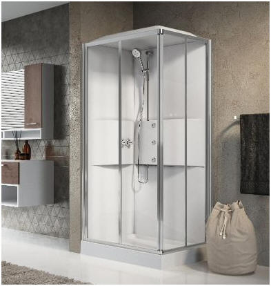 Novellini MEDIA 2.0 A rectangular corner shower pod with corner entry through sliding doors