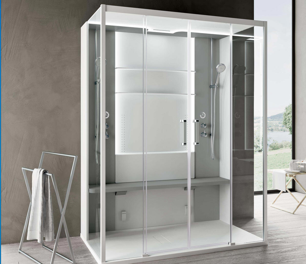 Novellini SKILL large two person shower pod