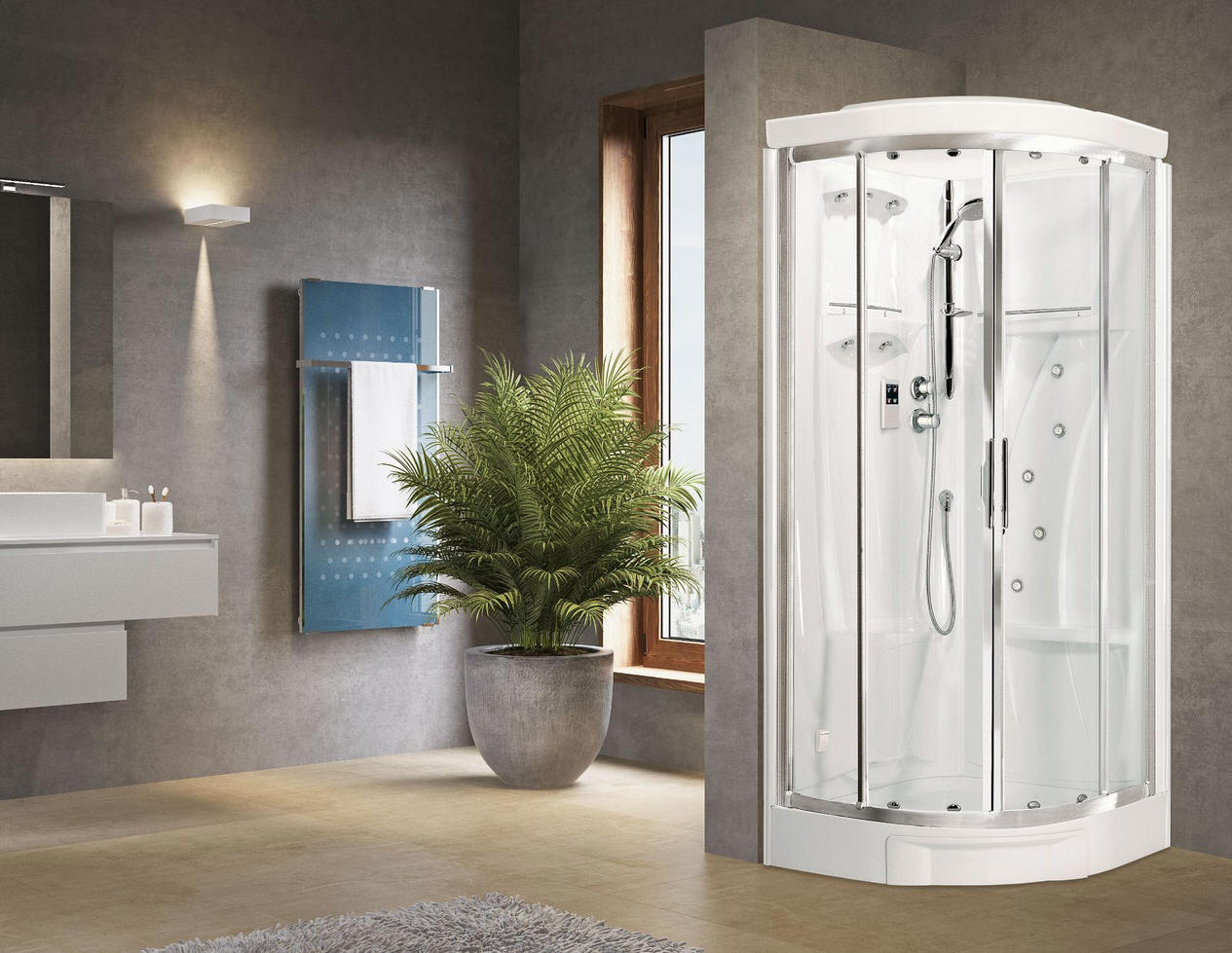 Novellini NEW HOLIDAY R Quadrant self contained shower pod