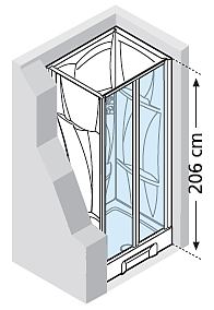 Standard alcove shower pod with bi fold door