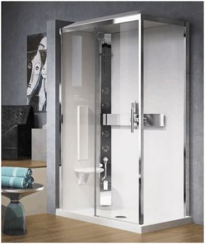 Novellini one piece shower enclosures, shower pods and shower cabins