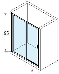 LUNES 2.0 2PH two part sliding shower door diagram (1)