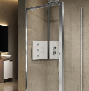 Link through to the LUNES 2.0 F and FZ range of fixed shower side panels