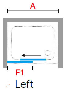 LUNES 2.0 2PH two part sliding alcove shower door diagram (3)