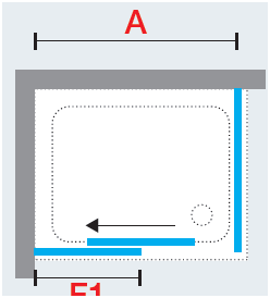 Novellini LUNES (2P) corner sliding shower door enclosure diagram