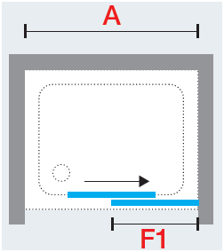Novellini LUNES (2P) alcove sliding shower door enclosure diagram