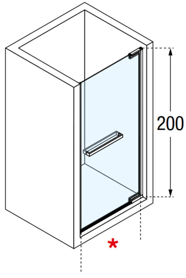 Novellini N180 1B shower door install diagram