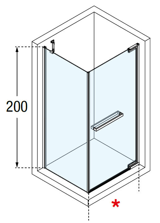 Novellini N180 G + F corner shower enclosure
