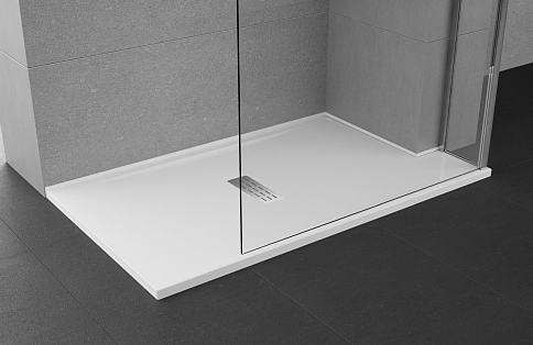 Novellini Custom shower tray fitted to awkward corner
