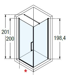 Novellini Young 2.0 dimension diagram