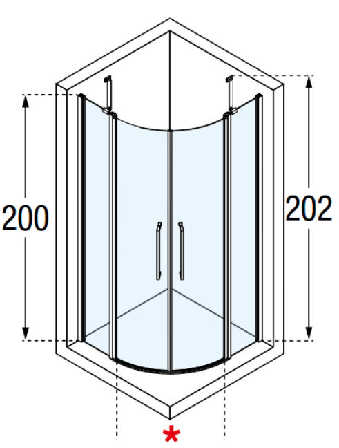 Novellini R2 Quadrant shower enclosure dia 1