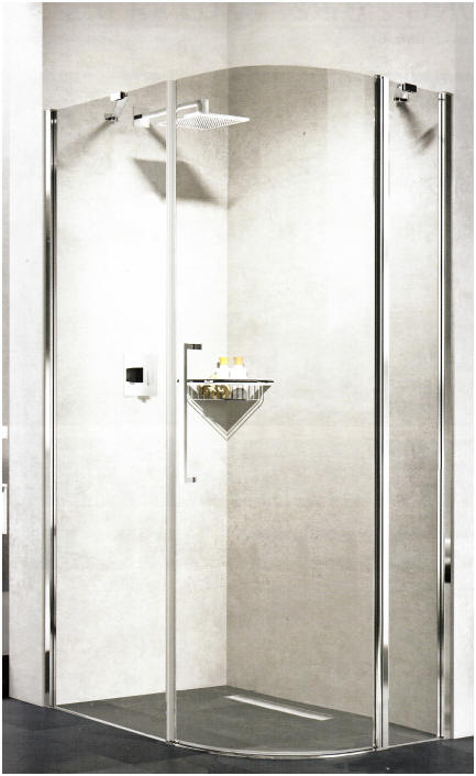 Novellini R1 offset quadrant shower enclosure with hinged door