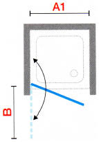 Novellini Young 2 (1B) alcove shower door diagram (1)