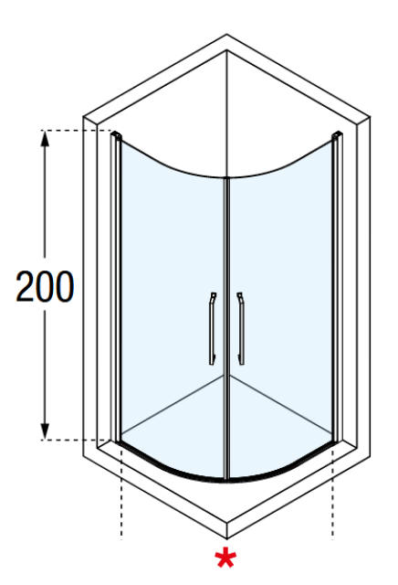 Novellini R2 Lux quadrant shower enclosure - diagram 1