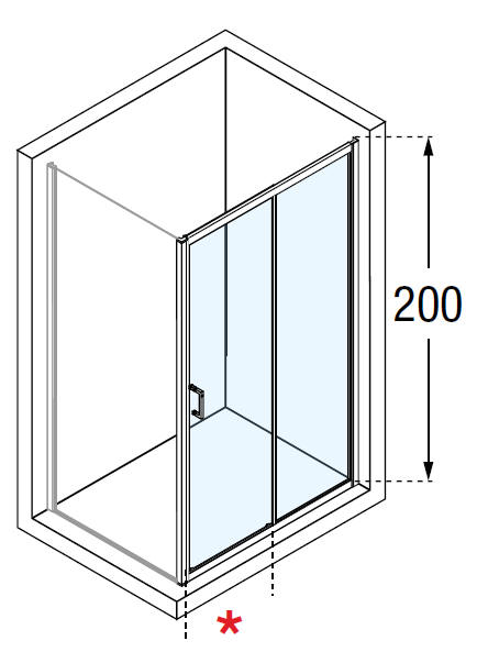 Novellini Zephyros 2.0 2P - two panel sliding shower door dia1