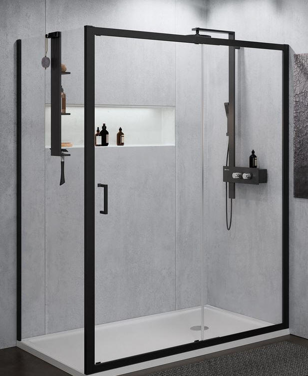 Novellini ZEPHYROS 2.0 2P - Two part sliding shower door with one fixed panel.