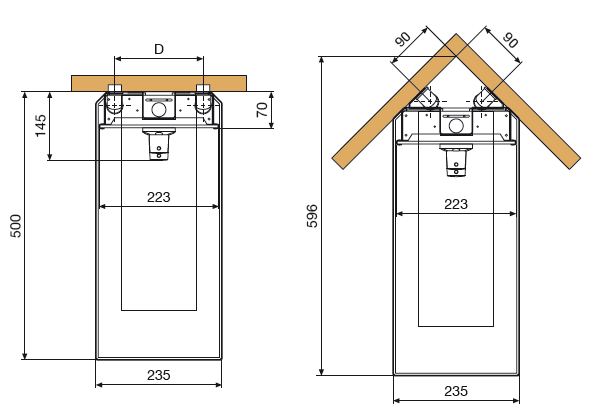 Novellini Cascata 3 shower panel dimensions - plan view