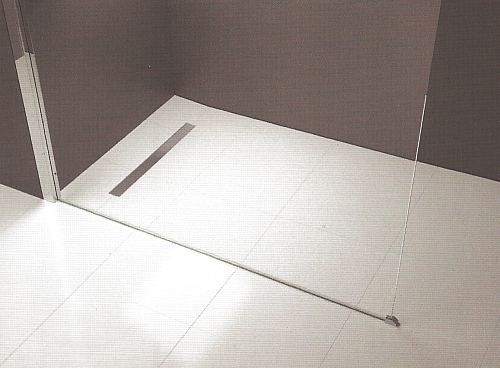 wet room shower floor with linear waste gully