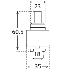 35mm Ceramic Disk Mono Mixer Tap Cartridge diagram