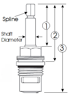 Key dimensions on a tap valve