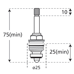 Long Stem Standard 1/2 inch Tap washer type valve diagram