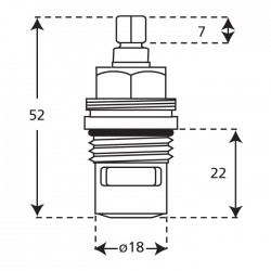 Replacement quarter turn ceramic tap valves - dimensions
