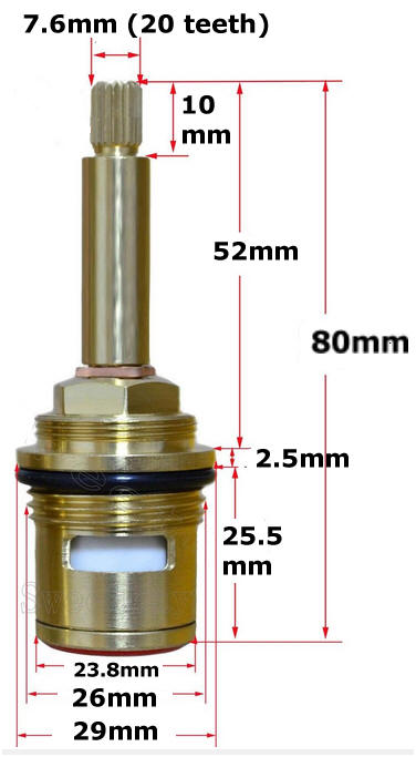 3/4" long stem quarter turn tap valve (ceramic disk)