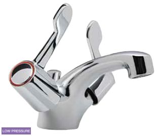 Lever operated mono basin mixer with pop up waste (dual flow)