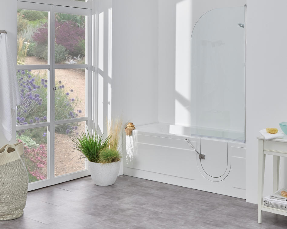 The Arizona walk in bath. A conventional low level style bath with door entry