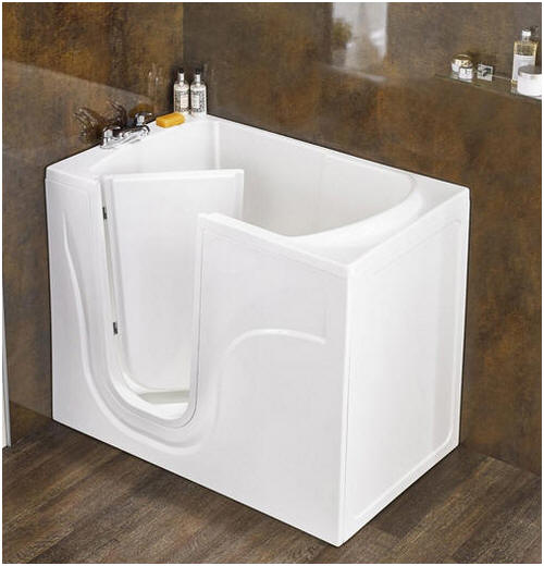 Tub style walk in bath for deep immersion. Compact, midi and maxi sizes available