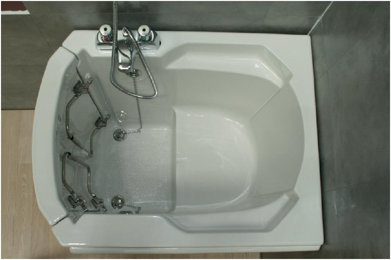 Ambiance walk in bath. The compact bath with outward opening door entry at the front.