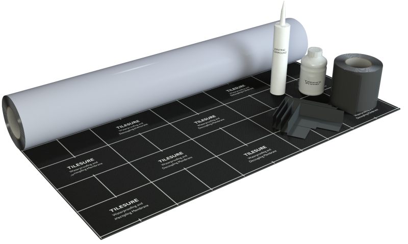 TILESURE Tanking and decoupling membrane. Available in kits comprising 5m2 and 10m2.