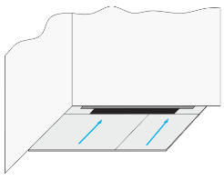 Diagram showing the modular wet room shower floor system with a wide linear waste gully against the wall