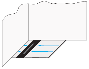 Diagram showing the modular wet room shower floor system with the linear waste gully away from the wall