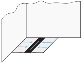 Diagram showing the modular wet room shower floor system with the linear waste gullyin the centre of the shower