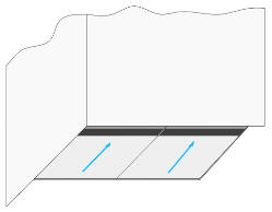 Diagram showing the modular wet room shower floor system using two drainage components
